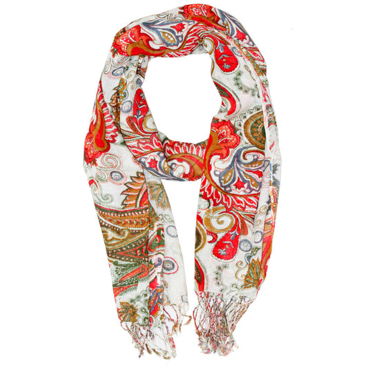 Royal Paisley Flower Design Tassel Scarf | Wild Lotus® | @wildlotusbrand