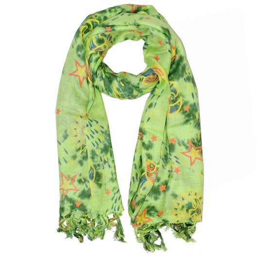 Love The Stars & Sea Green & Yellow Print Sarong Wrap | Wild Lotus® | @wildlotusbrand