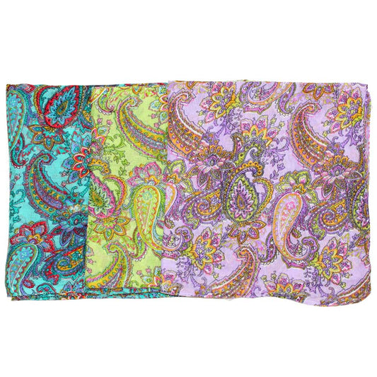 Vibrant Paisley Cotton Fabric Pattern Scarf