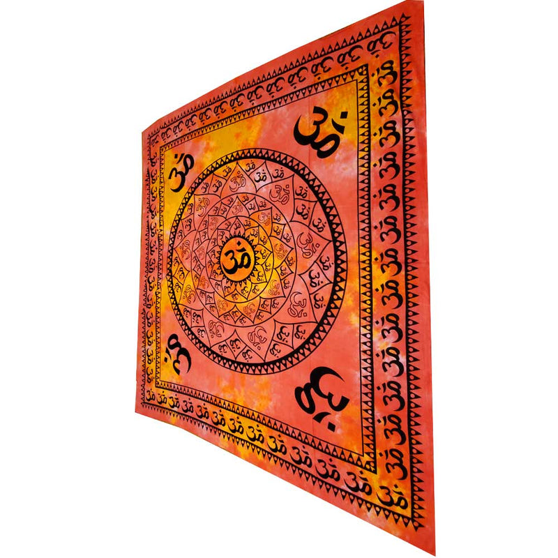 Sunburst Wall Decor Aum Shanti in Sanskrit on a Lotus Mandala Tapestry | @wildlotusbrand | Wild Lotus®