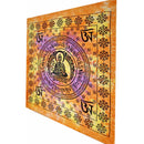 Tie Dye Buddhist Om Symbol Full Size Tapestry Wall Hanging with Seven Chakra Symbol Border | Wild Lotus® | @wildlotusbrand