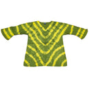 Yellow Butterfly Long Sleeve Sequin Tunic Tie Dye Top