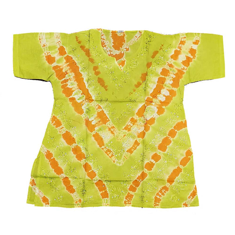 Green Aari Embroidery Design Sequin Tunic Tie Dye Top | Wild Lotus® | @wildlotusbrand