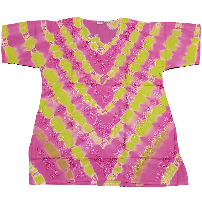 Pink Aari Embroidery Design Sequin Tunic Tie Dye TopAari Embroidery Design Sequin Tunic Tie Dye Top | Wild Lotus® | @wildlotusbrand