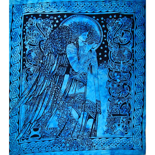 Turquoise Angel of Peace Tie Dye Tapestry
