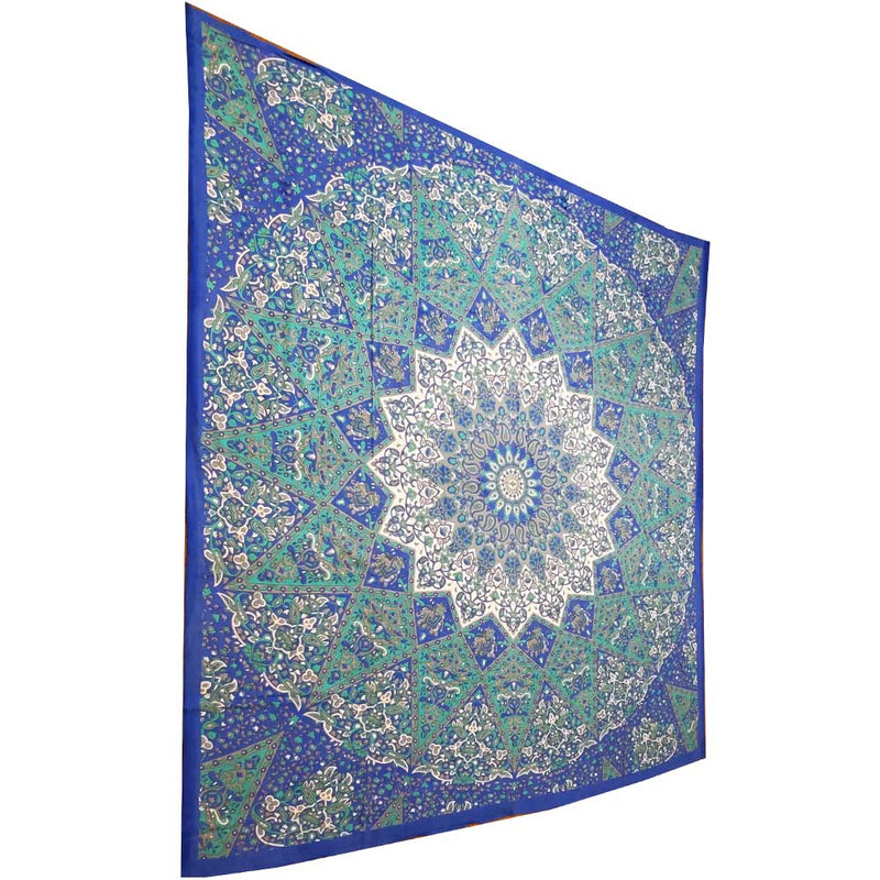 Turquoise Chakra Star Indian Elephant Mandala Tapestry | Wild Lotus® | wildlotusbrand.com | @wildlotusbrand