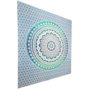 Turquoise Ombre Art Pattern Full Size Sheet Tapestry Wall Hanging Decoration | Wild Lotus®