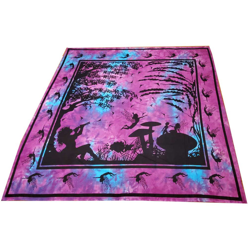  Turquoise and Pink Calling All Fairies Full Size Wall Tapestry | Wild Lotus® | @wildlotusbrand
