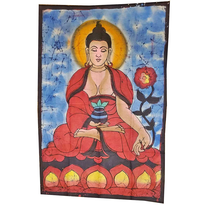 Blue Buddha Calling the Earth to Witness Mudra Enlightenment Double Sided Banner | Wild Lotus® | @wildlotusbrand