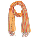 Yellow Cotton Lurex Shimmering Stripes Scarf | Wild Lotus® | @wildlotusbrand