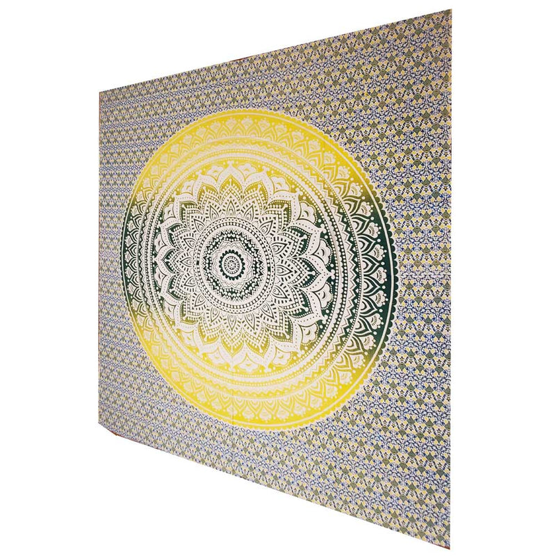 Yellow Ombre Art Pattern Full Size Sheet Tapestry Wall Hanging Decoration