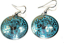 Silver Tone Turquoise Petite Carnival Elephant Danglers