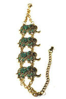 Green Colorful Bead Drop Elephant Bracelet