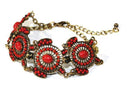 Red Colorful Bead Drop Turtle Bracelet
